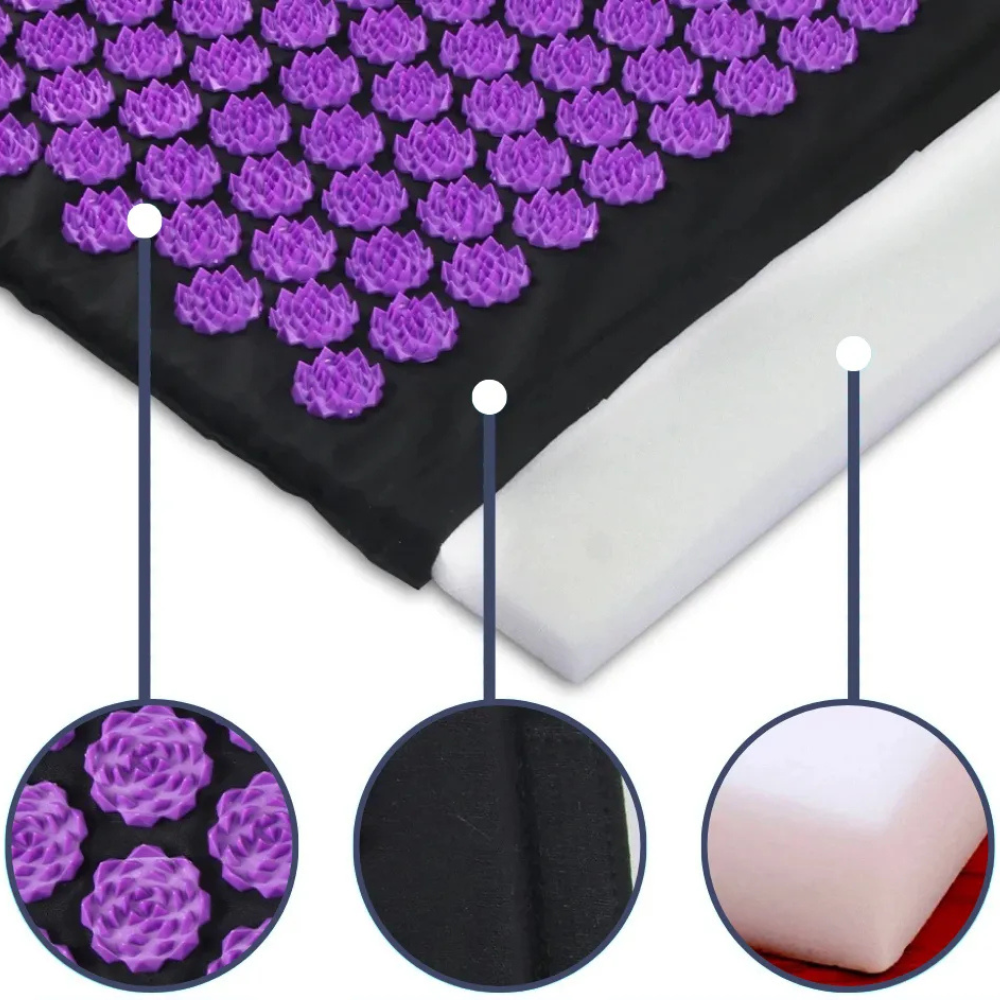 Tapis d'Acupression Lotus — Set Détente Tapis + Coussin · Violet