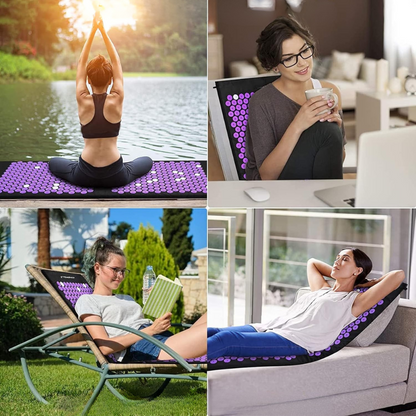 Tapis d'Acupression Lotus — Set Détente Tapis + Coussin · Violet