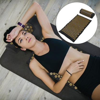 Tapis d'Acupression Lotus — Set Détente Tapis + Coussin · Or