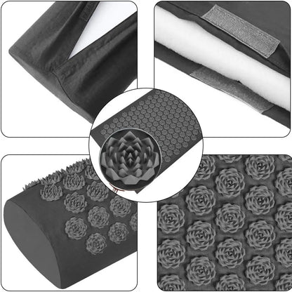 Tapis d'Acupression Lotus — Set Détente Tapis + Coussin · Gris