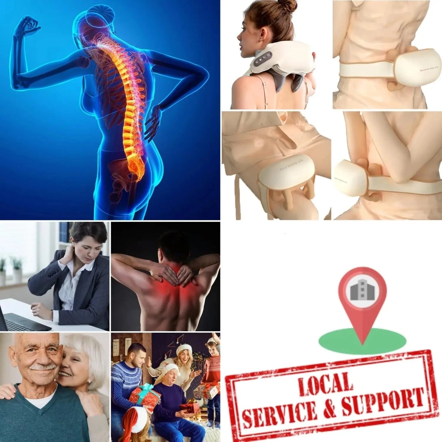 Masseur Shiatsu Cou & Épaules – Chaleur & Massage Profond Relaxant